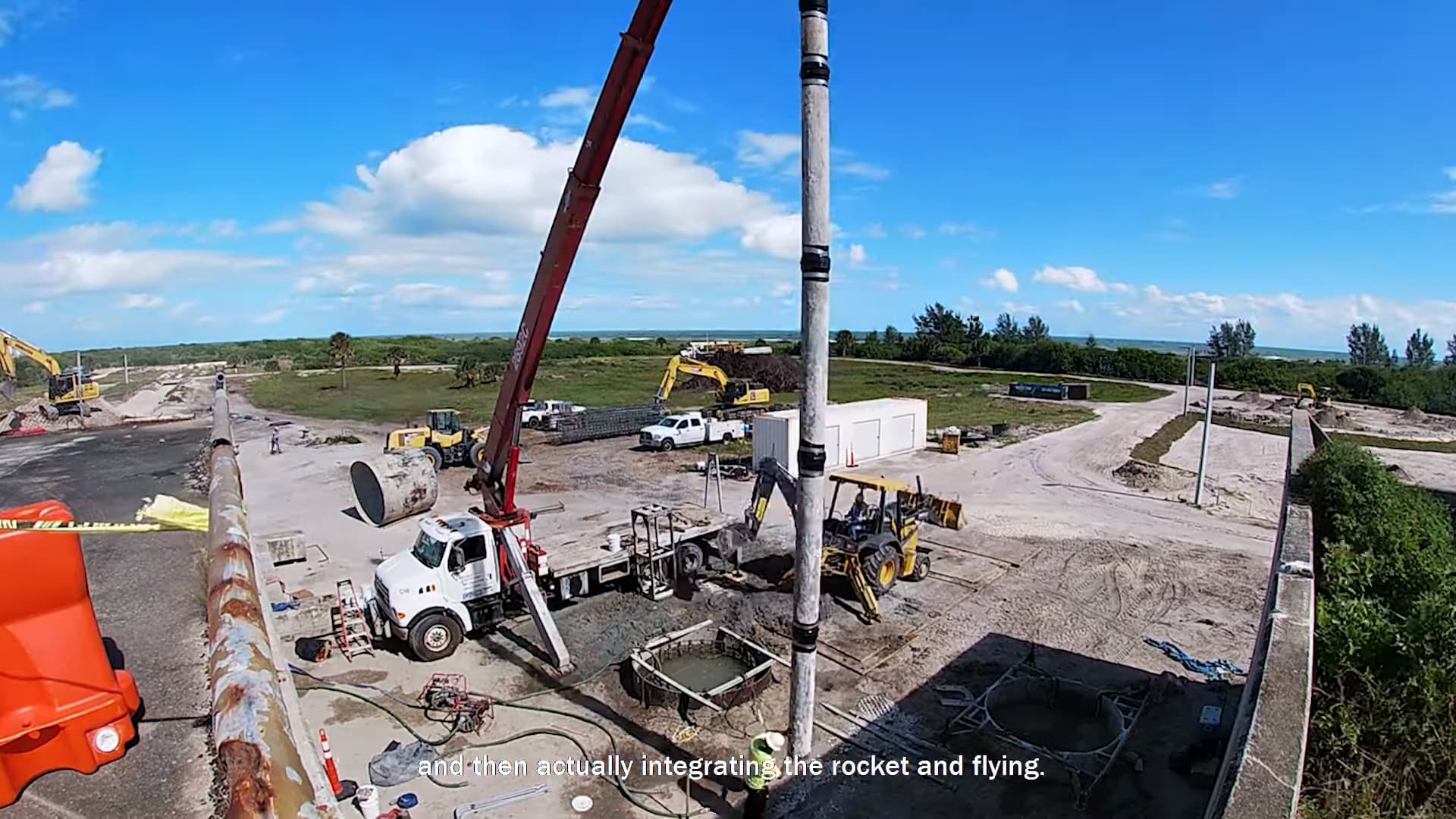 Construction underway on the company's launchpad at LC-16 in Cape Canaveral, Florida.