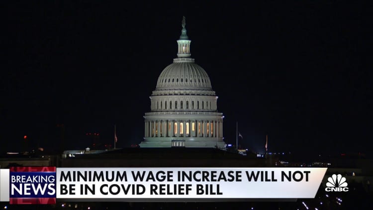 Minimum wage increase will not be included in Covid relief bill