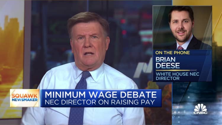 Harris won't weigh in on parliamentarian's decision on minimum wage: Biden advisor Brian Deese
