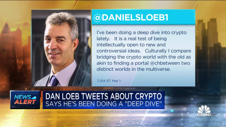 Activist investor Dan Loeb tweets he's been doing a 'deep dive' on crypto