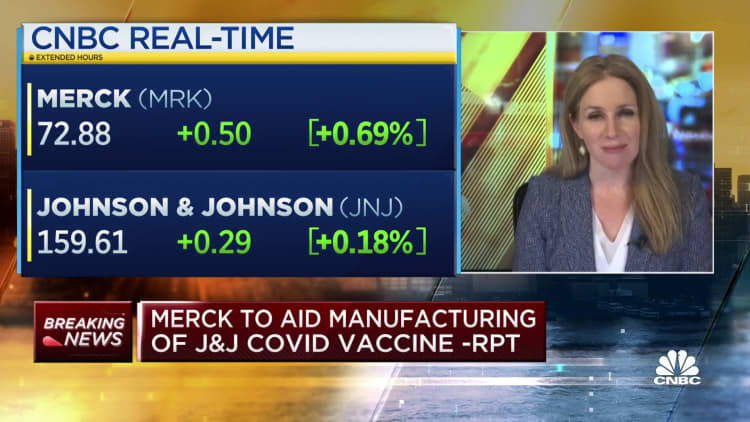 Biden to announce Merck will aid in manufacturing of J&J Covid vaccine