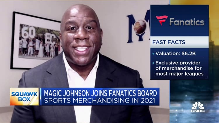 NBA legend Magic Johnson on joining the board of sports merchandising giant Fanatics
