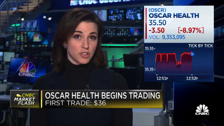 Oscar Health drops after IPO debit