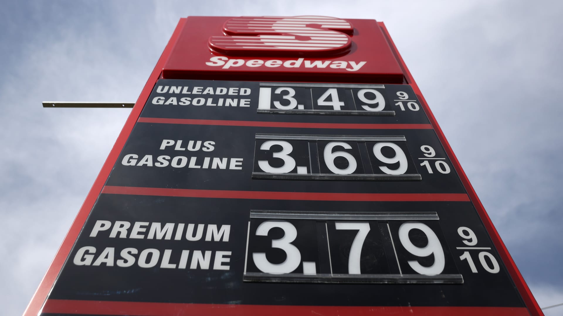 Gas prices are displayed at a Speedway gas station on March 03, 2021 in Martinez, California.
