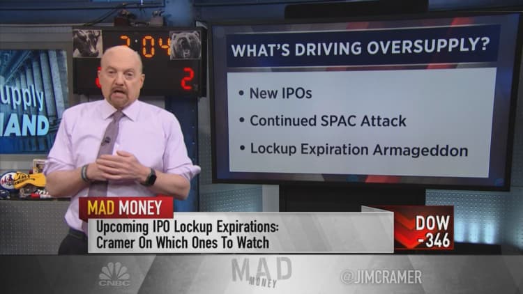 Jim Cramer says looming lockup expirations will weigh on the stock market