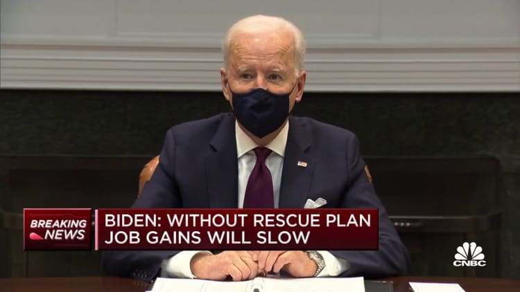 Biden: Jobs report shows American Rescue Plan urgently needed