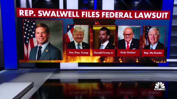Calif. Congressman Swalwell sues Trump and others for inciting Capitol riot