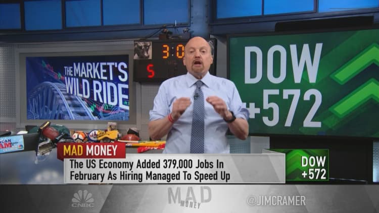 Cramer reacts to February jobs report: 'Just what this crazy market needed'