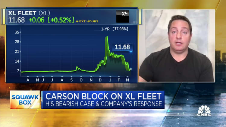 Short-seller Carson Block on his claims that XL Fleet has misrepresented itself