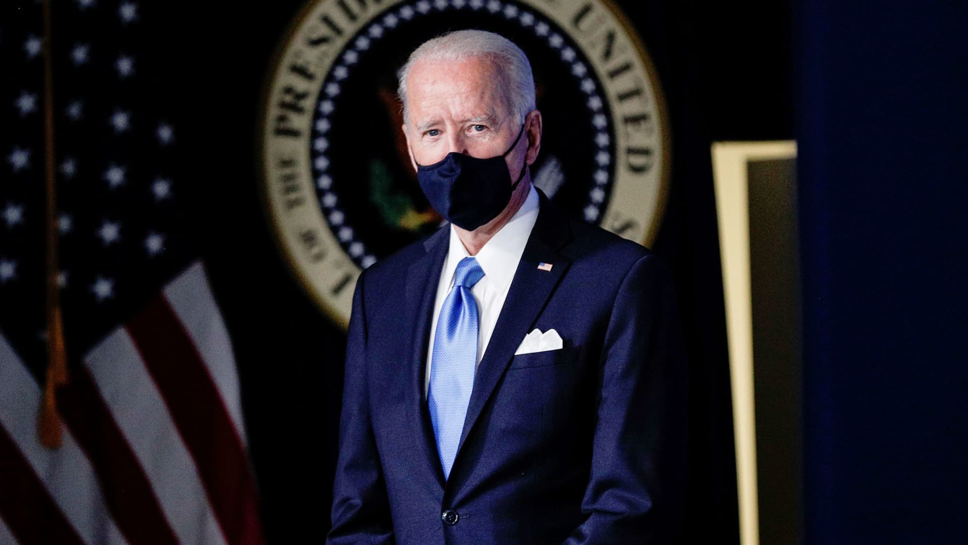 U.S. President Joe Biden attends an event where he announced administration plans to double its order of the single-shot Johnson & Johnson coronavirus vaccine, procuring an additional 100 million doses, in the South Court Auditorium at the White House in Washington, March 10, 2021.