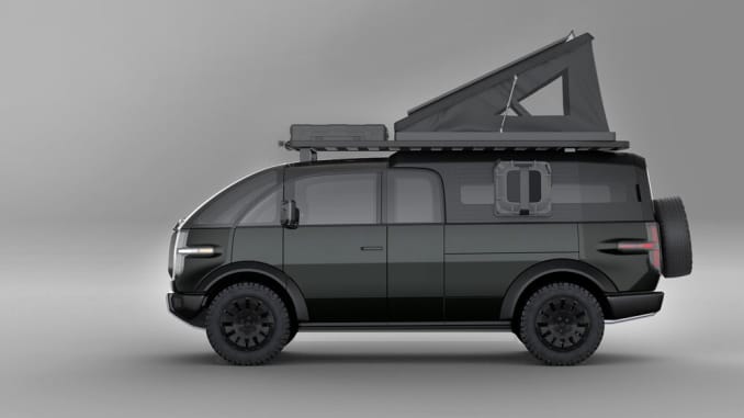 Xe bán tải điện mới của Canoo có thể chuyển đổi thành một người cắm trại.