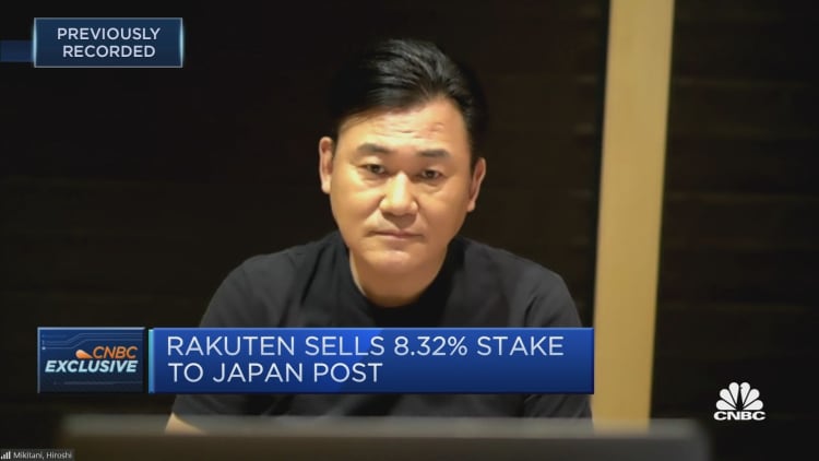 Watch CNBC's full interview with Rakuten CEO on the company's $2.2 billion stake sale