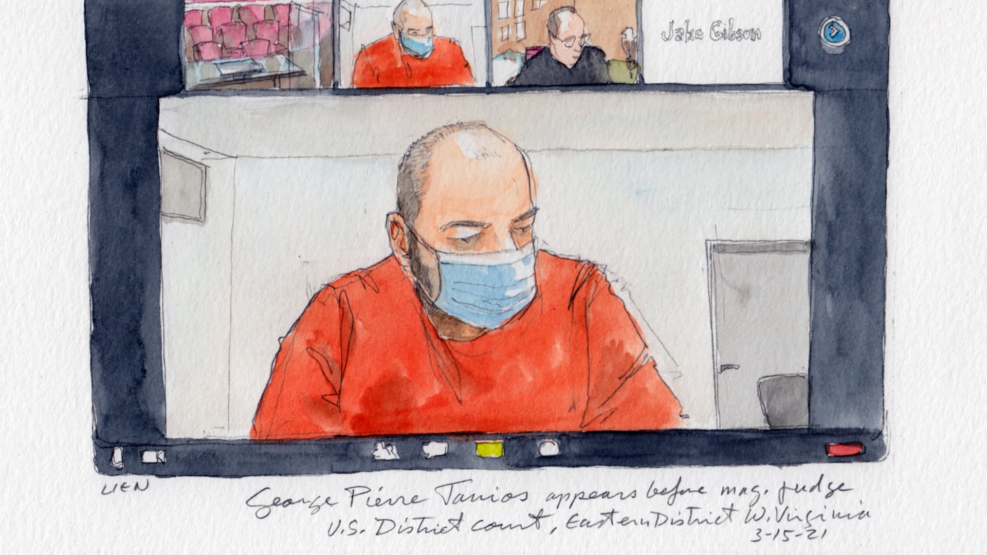George Tanios from his court appearance, March 15, 2021.
