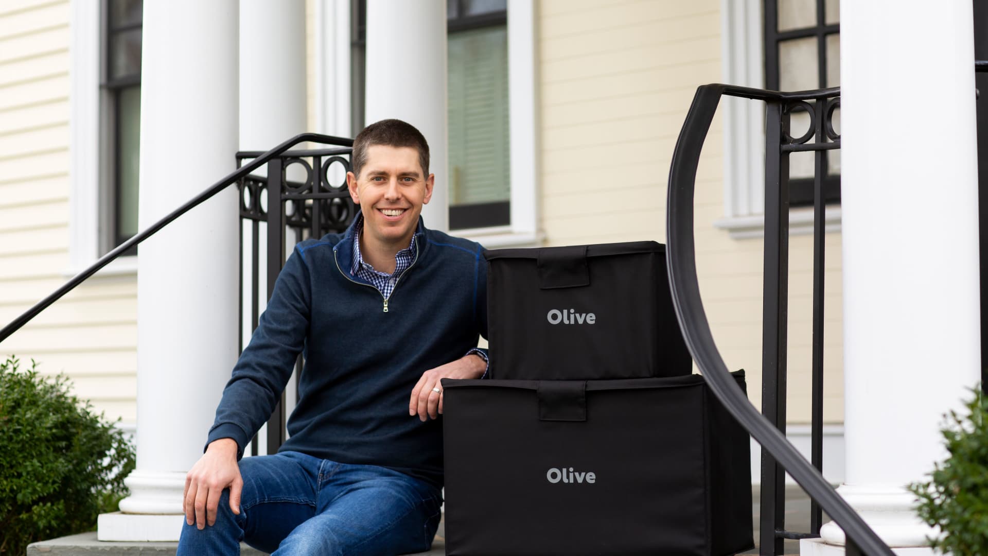 Nate Faust was inspired to start his new company, Olive, after seeing the huge amount of cardboard and other packaging in the trash in his neighborhood.