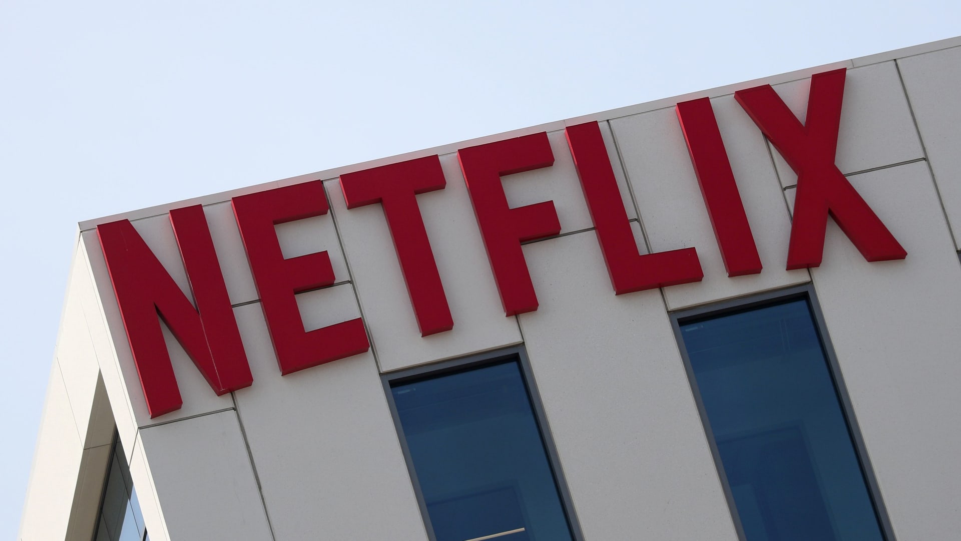 The Netflix logo is seen on their office in Hollywood, California.