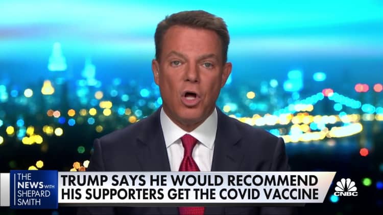 Fmr. President Trump says he would recommend supporters get the Covid vaccine
