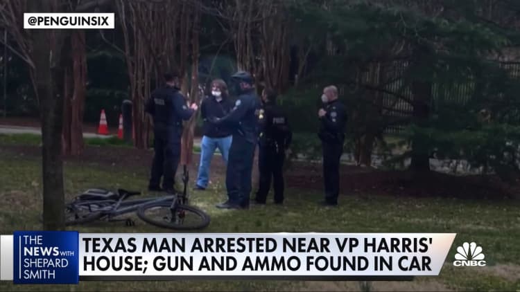 Texas man arrested near VP Harris' house, had gun and ammo in car