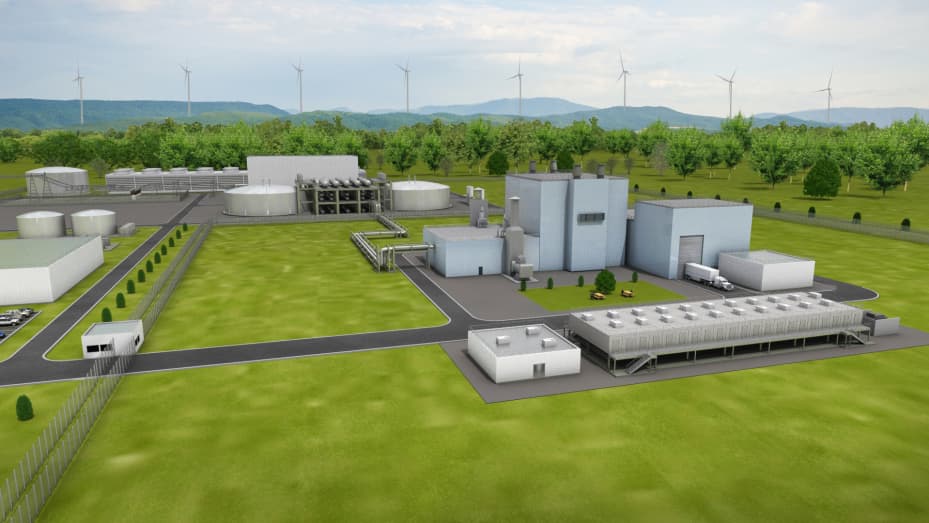 An artist rendering of a TerraPower Natrium power plant.