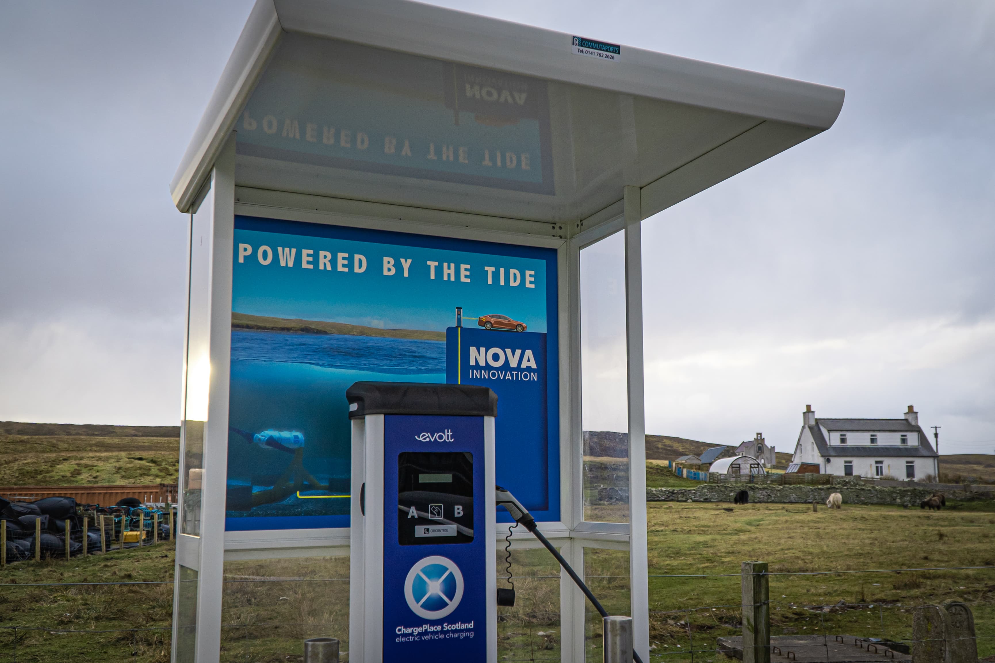 Tidal power delivers juice for electric vehicles on an island