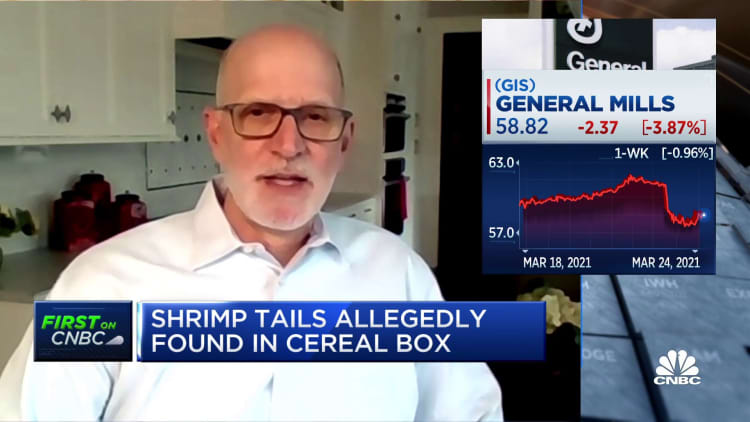 General Mills CEO on customer claim of shrimp tails in cereal box