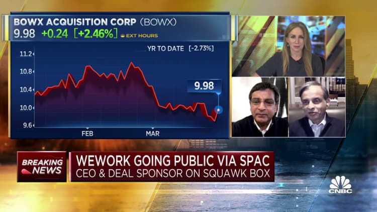 WeWork CEO, deal sponsor on going public via SPAC