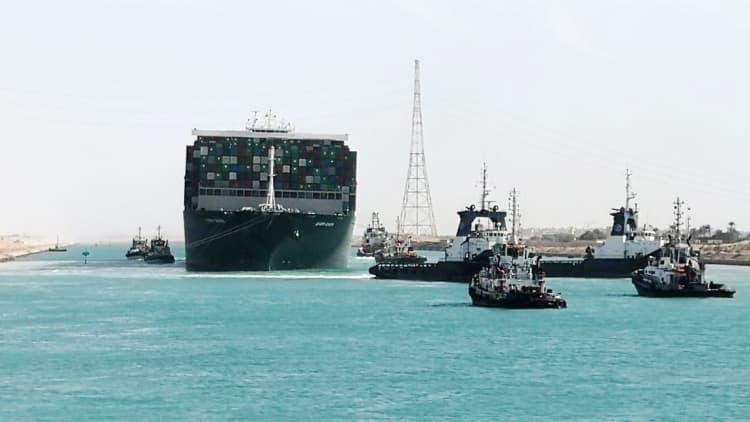 Suez Canal traffic prepares to resume as giant container ship Ever Given moves again