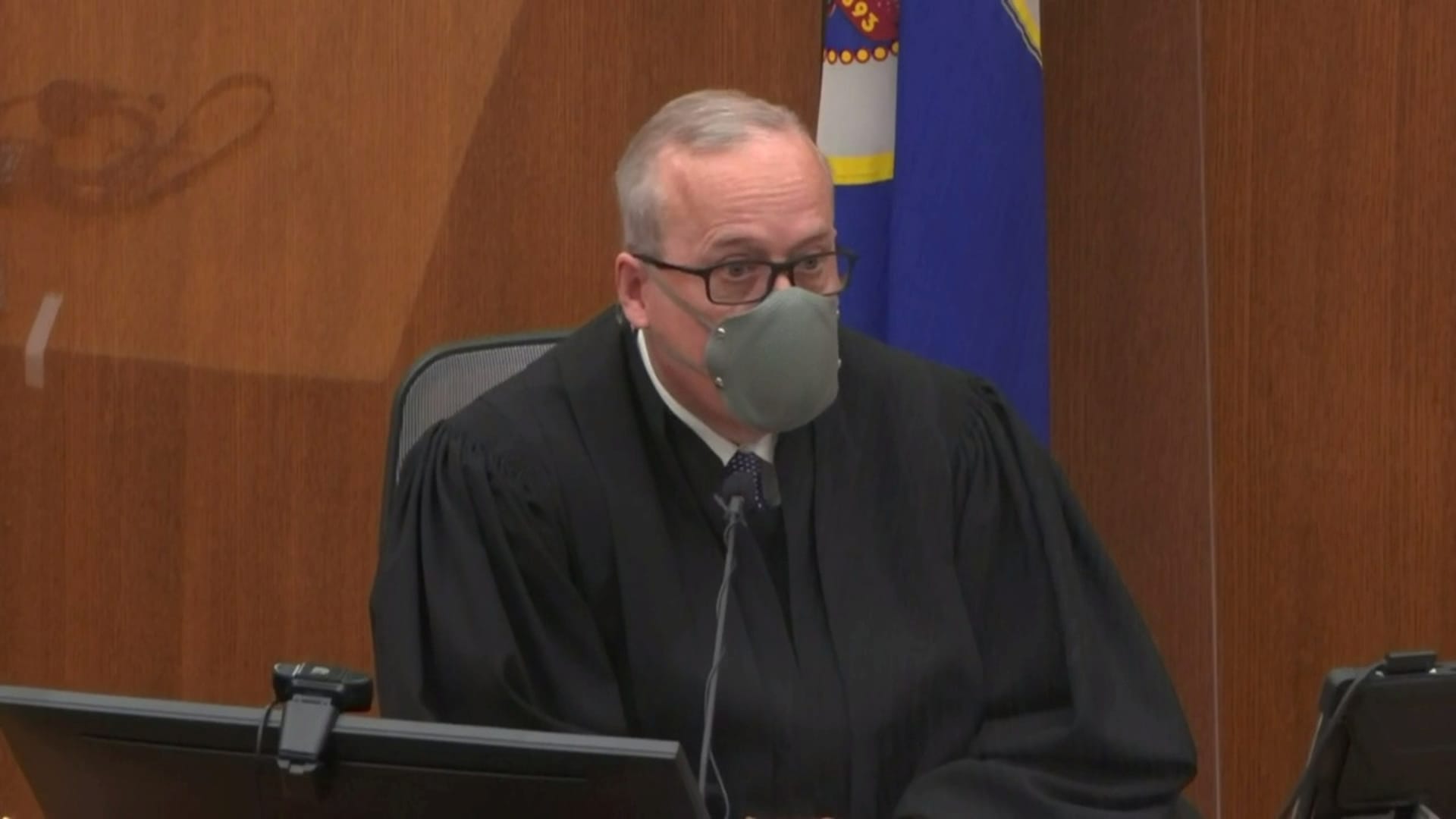 Hennepin County District Judge Peter Cahill gives instructions to the jury before opening arguments commence in the trial of former Minneapolis police officer Derek Chauvin for second-degree murder, third-degree murder and second-degree manslaughter in the death of George Floyd in Minneapolis, Minnesota, U.S. March 29, 2021 in a still image from video.