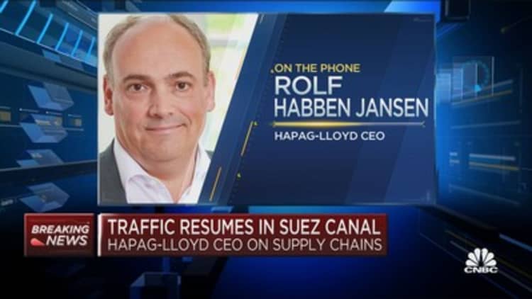 Hapag-Lloyd CEO Rolf Habben Jansen on reopening of Suez Canal