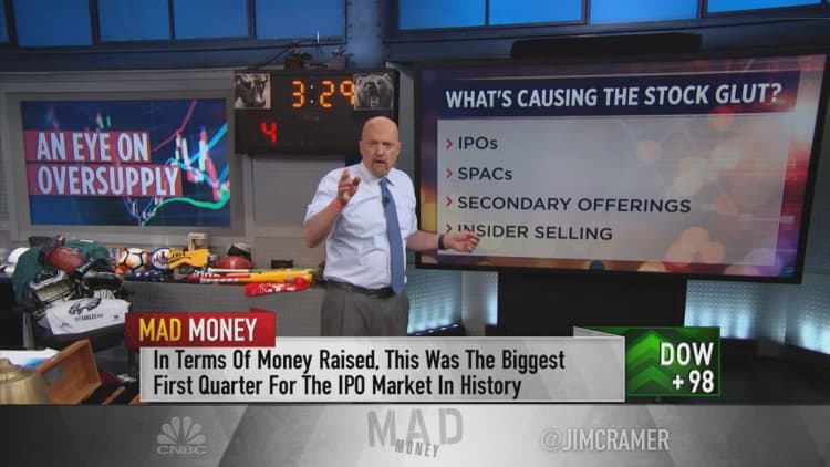 IPO market is producing a stock glut on Wall Street, Jim Cramer says