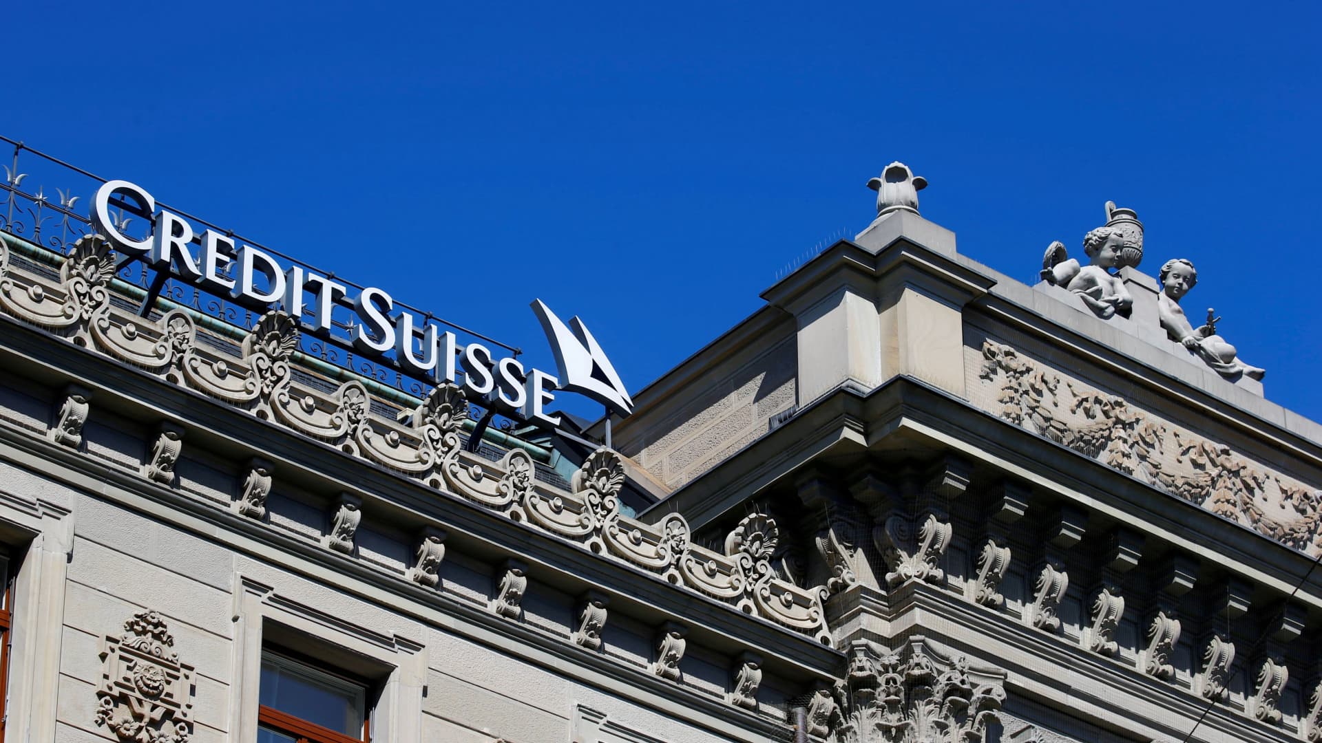 The logo of Swiss bank Credit Suisse is seen at its headquarters in Zurich, Switzerland March 24, 2021.