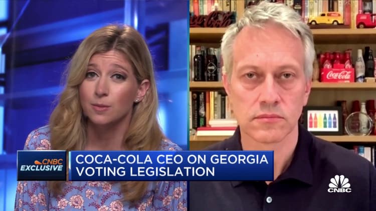 Coca-Cola CEO calls Georgia voting law 'unacceptable' and a 'step backwards'