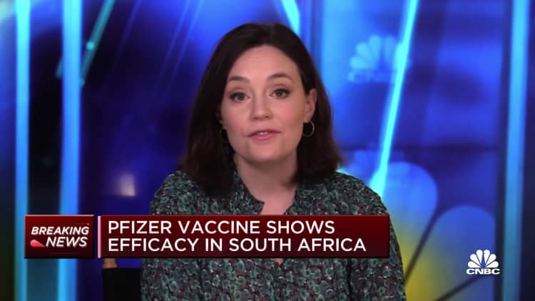 Pfizer vaccine shows efficacy in South Africa