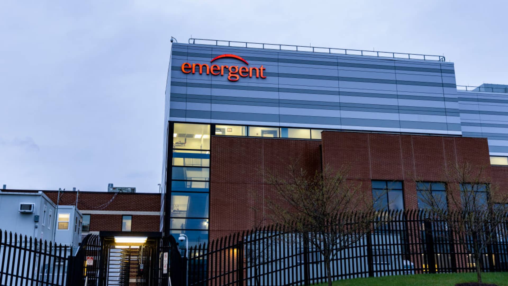 The exterior view of the Emergent BioSolutions plant on April 01, 2021 in Baltimore, Maryland. At this Baltimore Lab, 15 Million Doses Of Johnson & Johnson Vaccine were ruined, which will delay shipments of the vaccine in the United States.