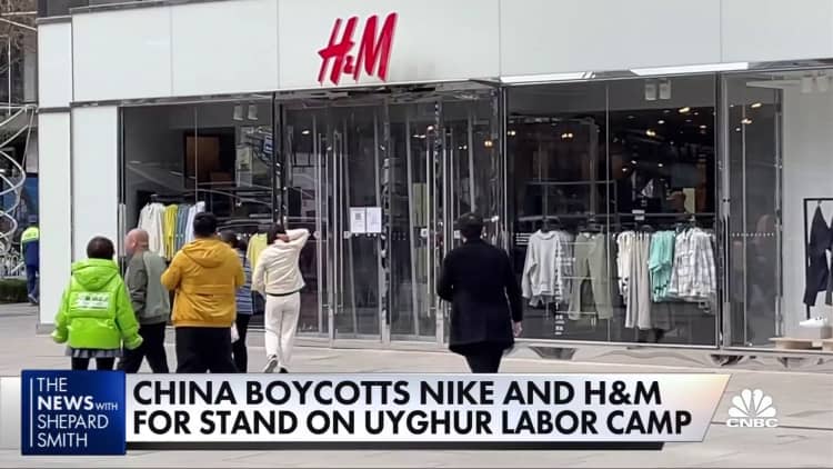 China boycotts Nike and H&M for stand on Uyghur labor camp