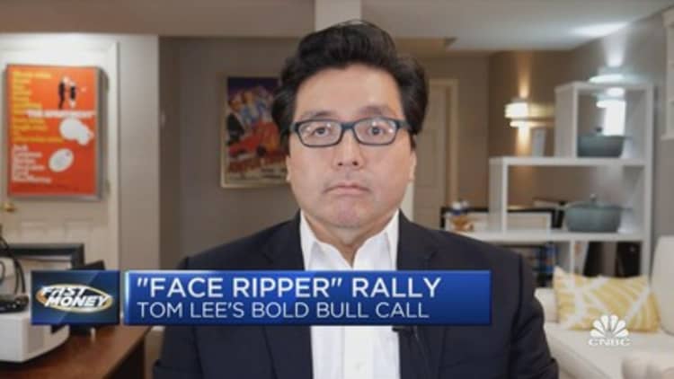 'Face ripper' rally in place, says Fundstrat's Tom Lee