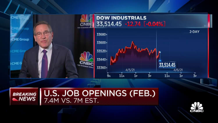 Job openings rise to 7.4 million, versus estimates of 7 million