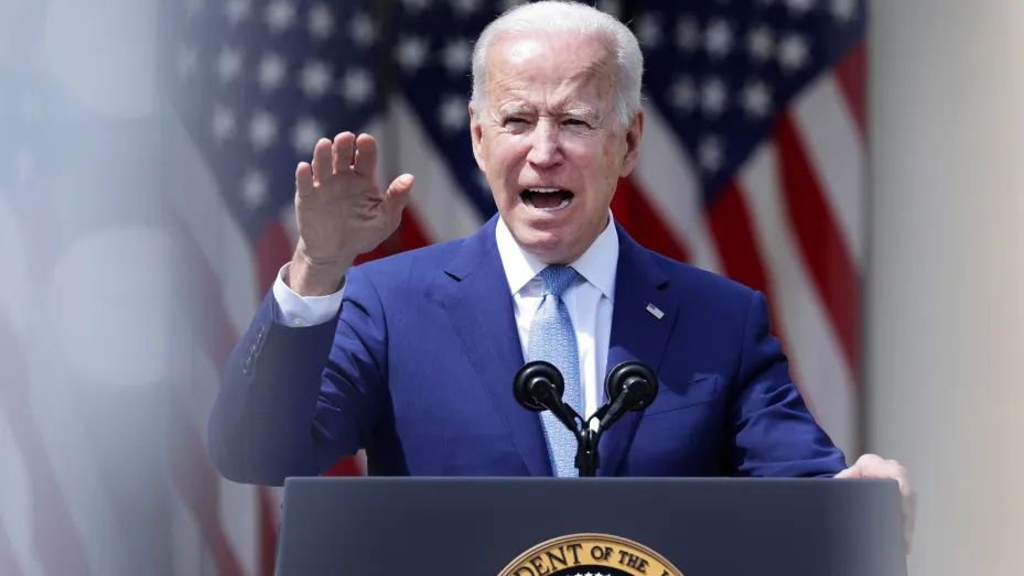 U.S. President Joe Biden speaks during an event on gun control in the Rose Garden at the White House April 8, 2021 in Washington, DC.