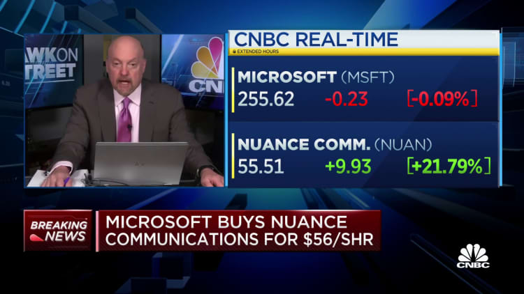 Cramer on Microsoft buying Nuance Communications for $16 billion