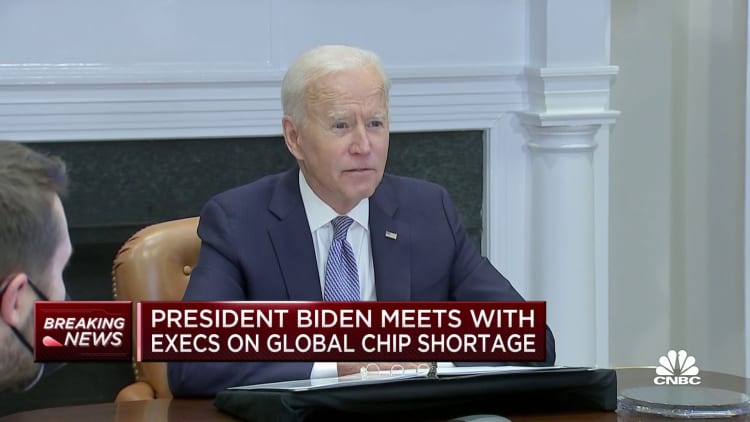 President Biden meets with executives on global chip shortage