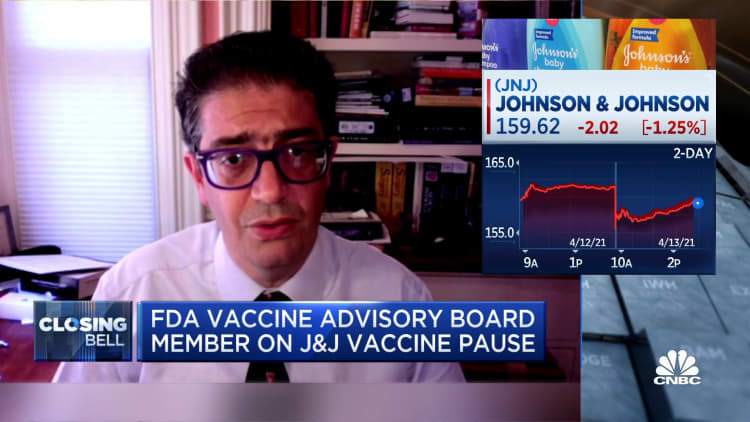 Pausing J&J vaccine is a 'sensible' course of action, says FDA Vaccine Advisory Board member