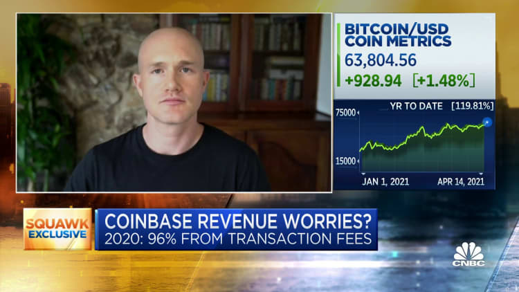Coinbase CEO on how correlated the company's valuation is to the price of bitcoin