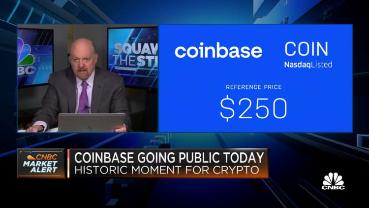 Jim Cramer weighs in on Coinbase ahead of its direct listing