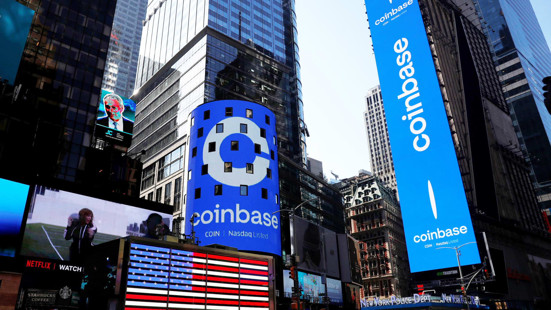 Coinbase shares soar 40% in boost from meme traders, BlackRock crypto deal