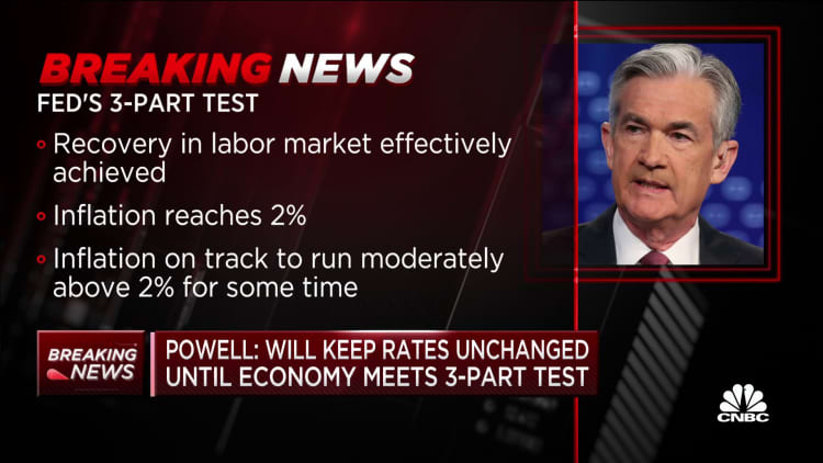 Powell: Raising rates before 2022 is highly unlikely