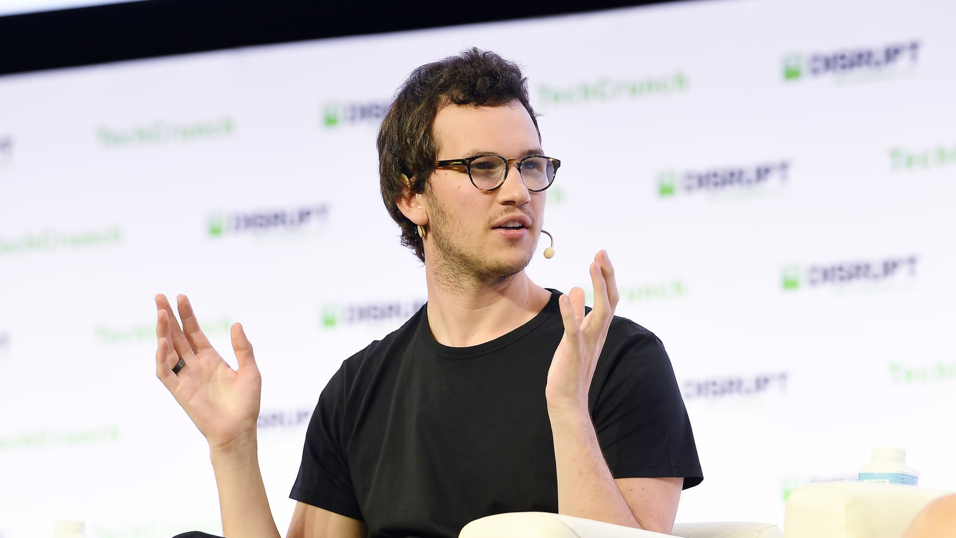 Brex Co-Founder & CEO Henrique Dubugras speaks onstage during TechCrunch Disrupt San Francisco 2019 at Moscone Convention Center on October 02, 2019 in San Francisco, California.