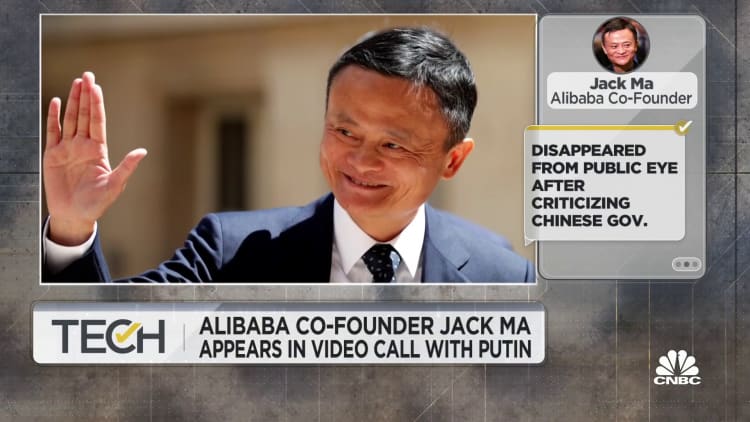 Alibaba co-founder Jack Ma appears in video call with Putin
