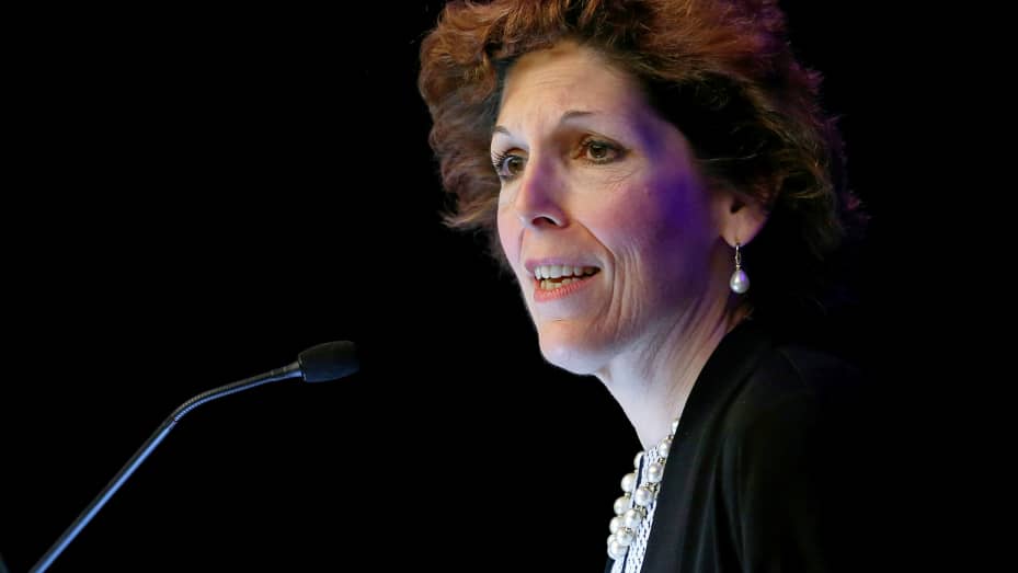 Cleveland Federal Reserve President and CEO Loretta Mester gives her keynote address at the 2014 Financial Stability Conference in Washington December 5, 2014.