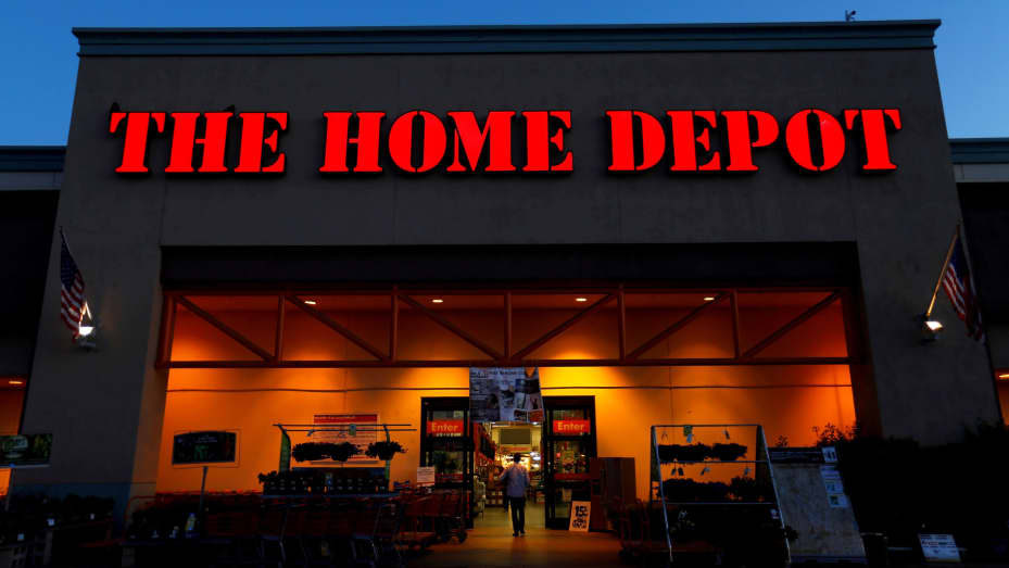 The logo of Home Depot is seen in Encinitas, California April 4, 2016.