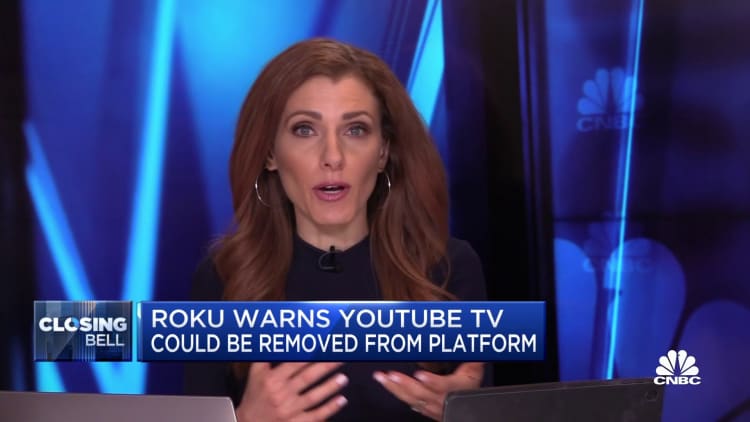 Roku warns YouTube TV could be removed from platform