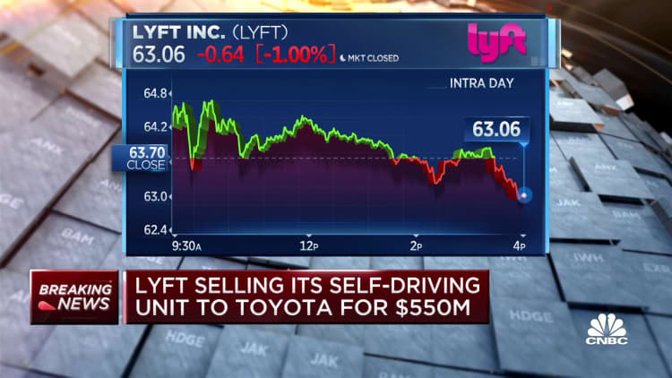Lyft announces it will sell self-driving unit to Toyota for $550M